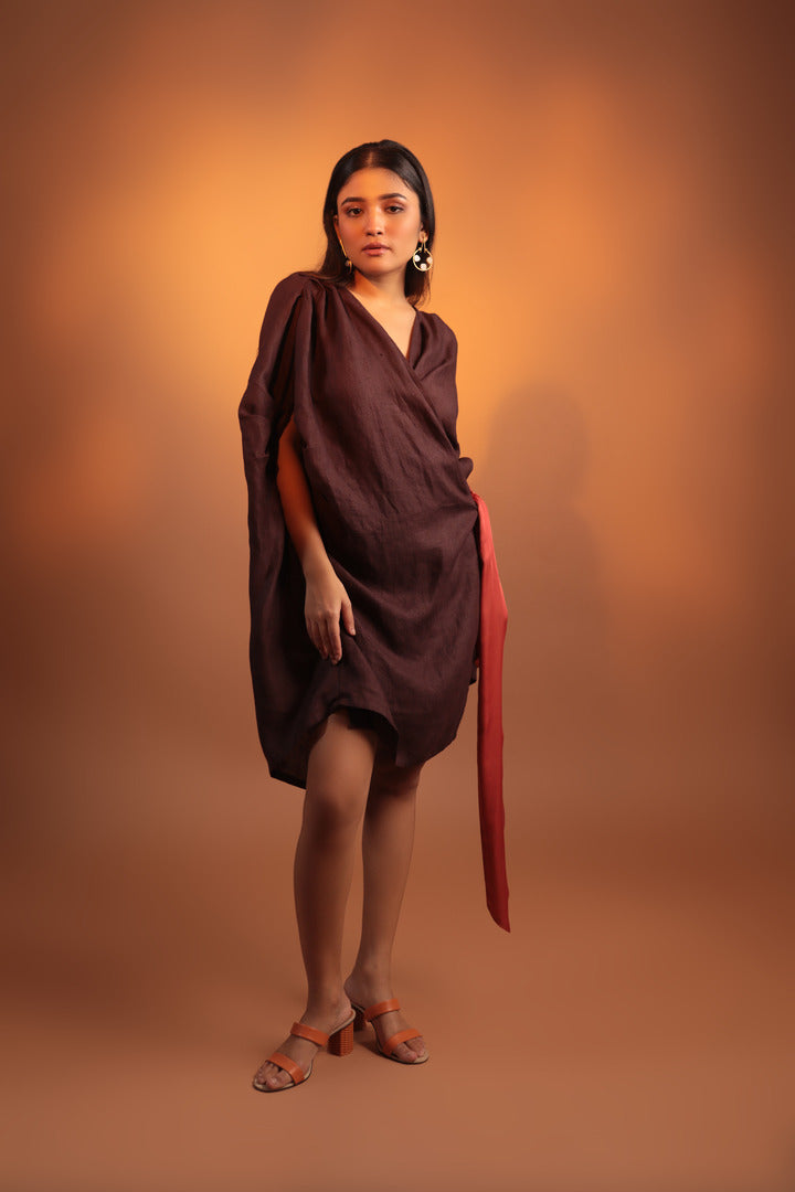 Water Wrap Dress - Brown