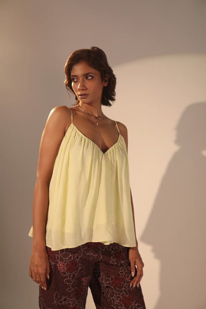 ORA Organics India | Seeker Designer Rose Fiber Luxury Spaghetti Strap Top | Light Green