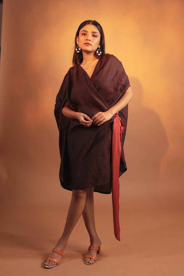 Water Wrap Dress - Brown