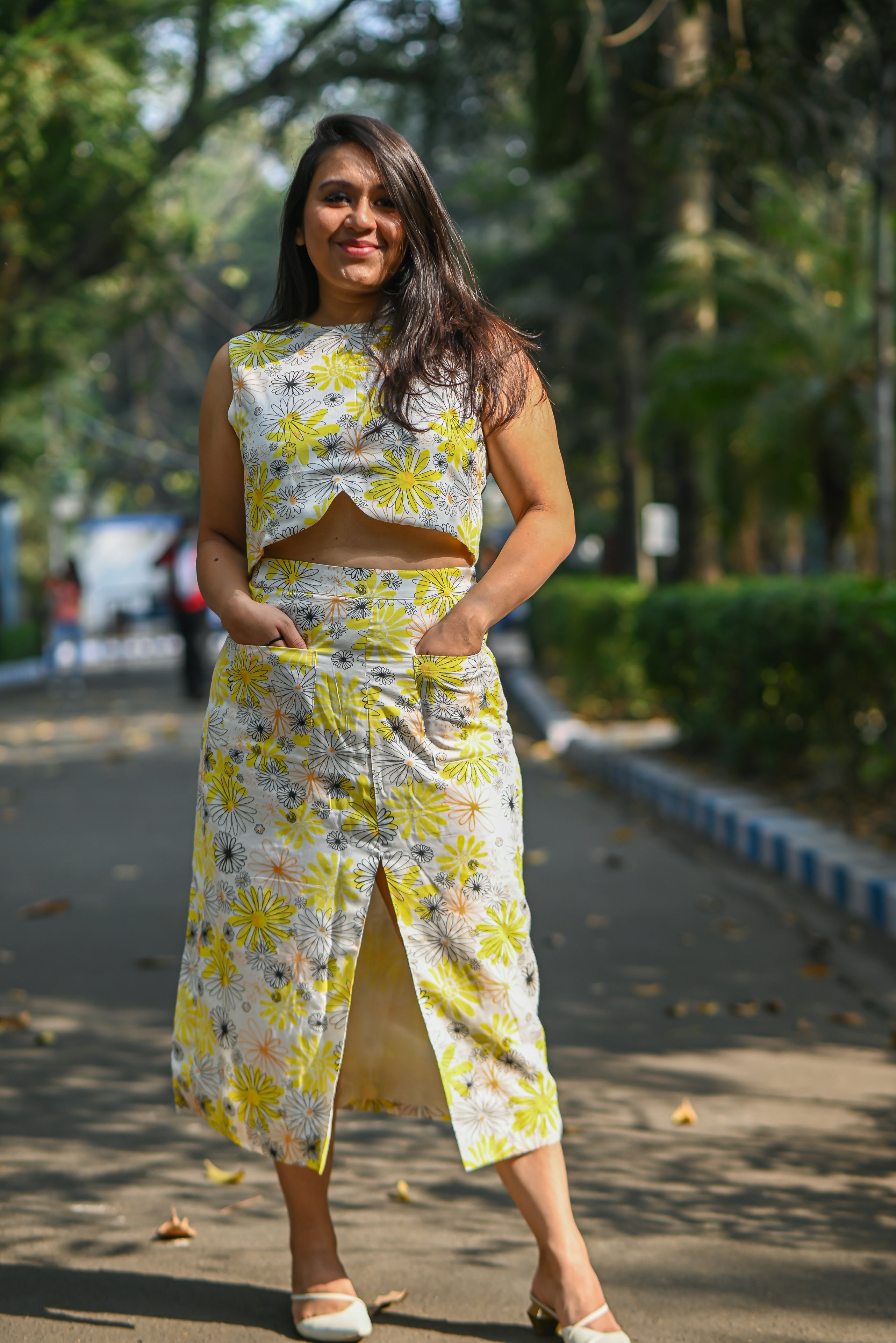 Diana Printed Co Ord Set for Women Rose Fibre Fabric